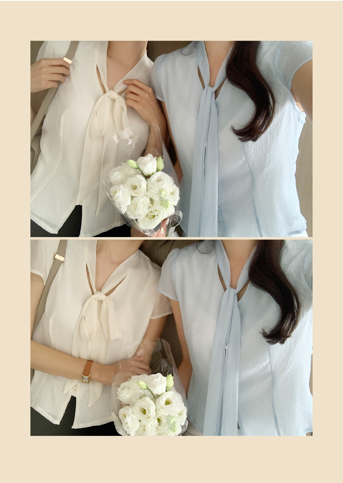 【PREMIUM】【最高級★LUXURY STYLE】【全4色】開き襟ブラウス　アイボリー ピンク スカイブルー ブラック　S/M【del-t4233top】( vdh )(240712) シャツ/ブラウス│1page｜通常価格とセール価格│STYLEDOOR