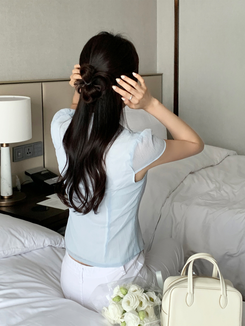 【PREMIUM】【最高級★LUXURY STYLE】【全4色】開き襟ブラウス　アイボリー ピンク スカイブルー ブラック　S/M【del-t4233top】( vdh )(240712) シャツ/ブラウス│1page｜通常価格とセール価格│STYLEDOOR