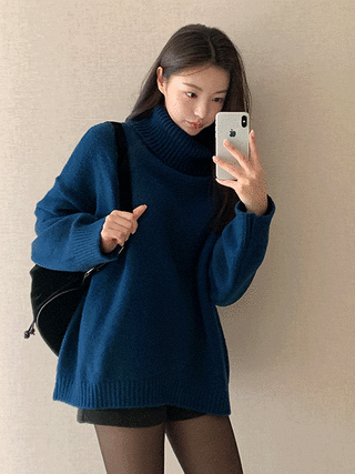 [1000장 돌파✨] (포근♥) 메이 루즈핏 터틀넥 롱 니트