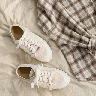 귀여운 감성의 뽀글이 뮬 스니커즈 shoes 벚꽃룩