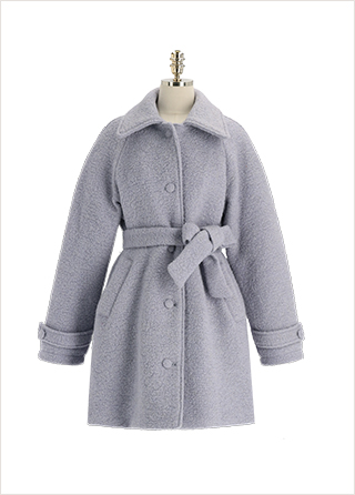 ct1461 귀여운 실루엣의 스트랩 세트 부클 미디 코트 coat
