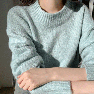 nt3314 달콤한 마카롱 같은 컬러 구성의 브러쉬 반하이넥 니트 knit