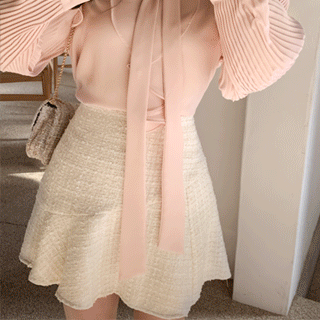 스페셜한 언발 플레어 트위드 미니 스커트 skirt