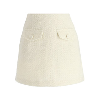 포켓 장식의 트위드 A라인 미니 스커트 skirt