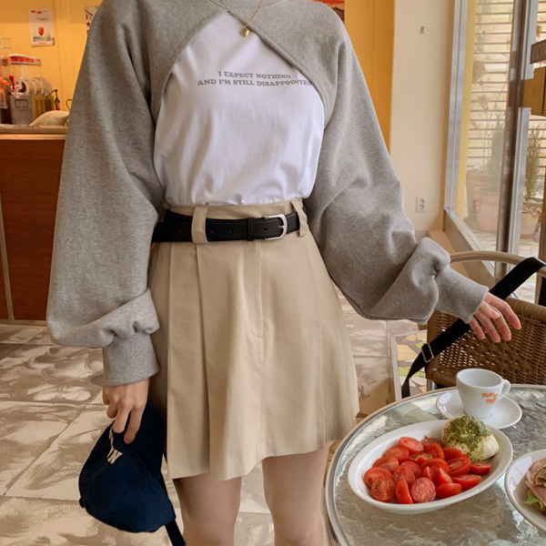 sk5543 미니멀한 무드의 사이드 플리츠 미니 스커트 skirt