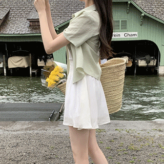 (봄여름내내)퓨어트 뒷밴딩 요루쉬폰 플레어 미니스커트 skirt