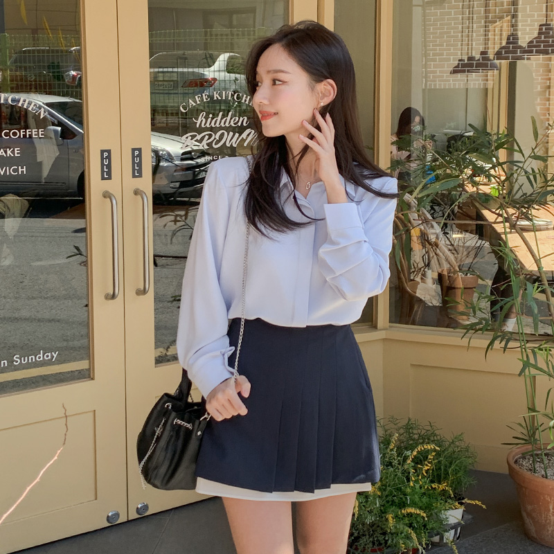 단정한듯 트렌디한 배색 미니 플리츠 스커트 skirt