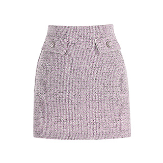 프론트 포켓 포인트의 트위드 미니스커트 skirt