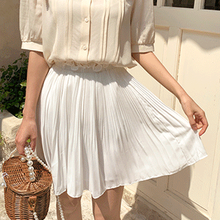 하늘하늘한 잔플리츠 프릴 미니스커트 skirt