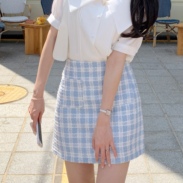sk5695 트위드 원단의 포켓 H라인 미니 여름 스커트 skirt