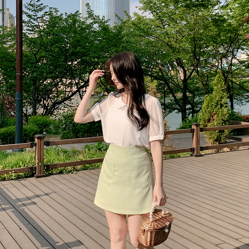 로맨틱 A라인 트위드 미니스커트 skirt
