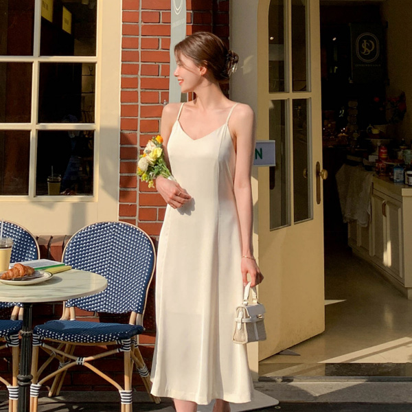 op13918 여신핏 실루엣을 선사하는 새틴 슬립 여름 원피스 dress