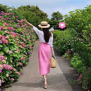 サイドスリット入りリネンスカート sk5729