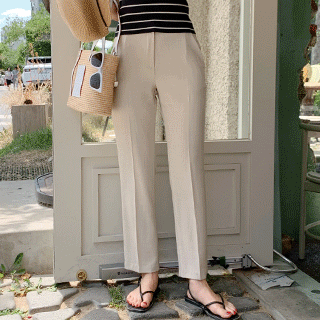 (MADE)2가지 기장의 고퀄리티 슬림일자 린넨 슬랙스