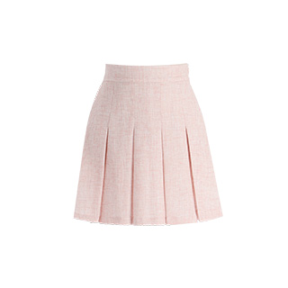 트위드 원단의 백밴딩 플리츠 여름 미니 스커트 skirt