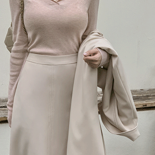 깔끔한 피팅감의 앞트임 H라인 롱 스커트 skirt