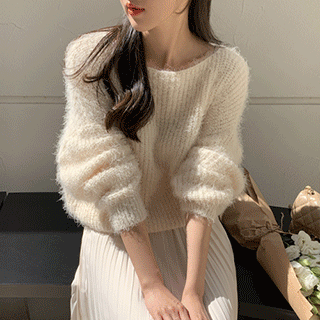 이프 립넥 퍼 루즈핏 니트 knit