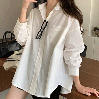 몬트 루즈핏 코튼 셔츠 blouse 벚꽃룩