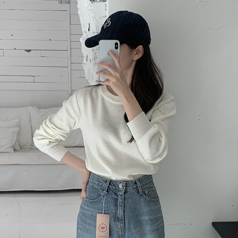 이프 소프트 라운드넥 니트 knit 벚꽃룩