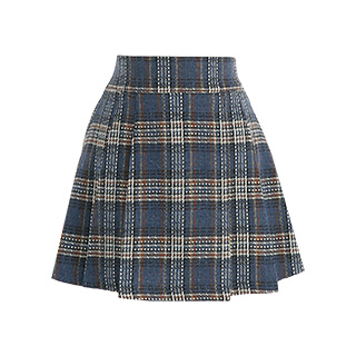 러블리 트위드 체크 주름 스커트 skirt