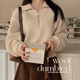 양털 덤블 반집업 맨투맨 벚꽃룩