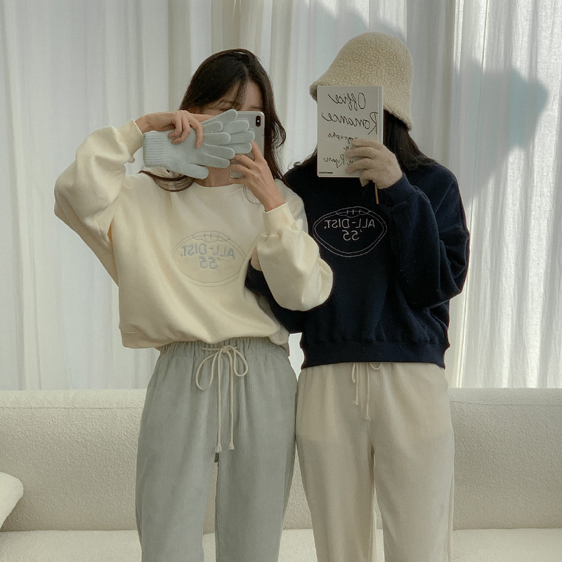 럭비 자수 양기모 맨투맨 벚꽃룩