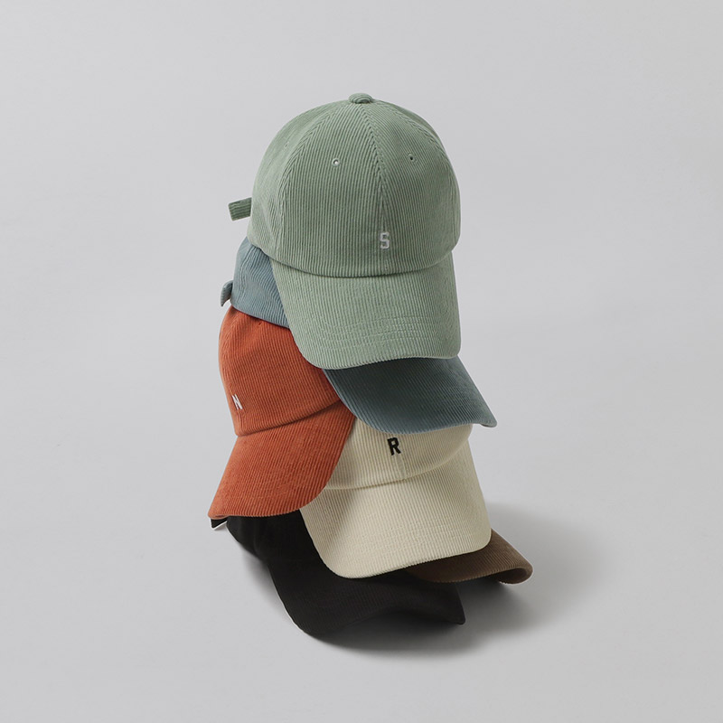 미니멀 영문 이니셜 코듀로이 볼캡 모자 hat 벚꽃룩