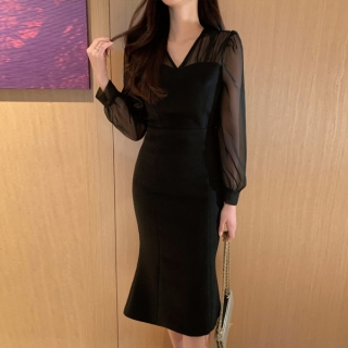 シフォンドッキングマーメイドワンピース