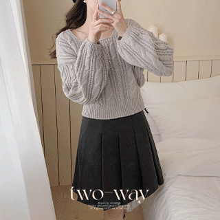 투웨이 플리츠 A라인 스커트