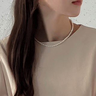 여리핏 초커 담수 진주 네크리스 necklace 벚꽃룩