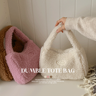미니멀한 자수 포인트 덤블 토트 백 bag