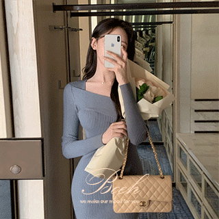 보에 랩 니트 원피스 dress 벚꽃룩
