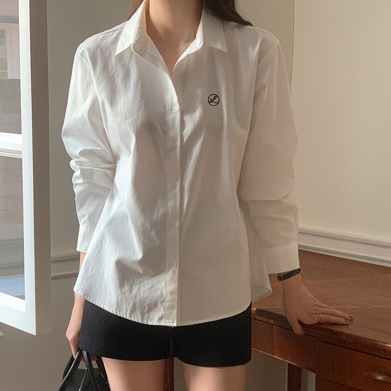 로어브 코튼 30수 피치기모 루즈핏 셔츠 blouse 벚꽃룩