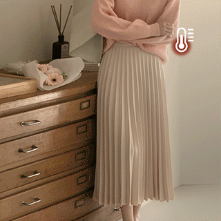 리아 피치기모 플리츠 스커트 skirt 벚꽃룩