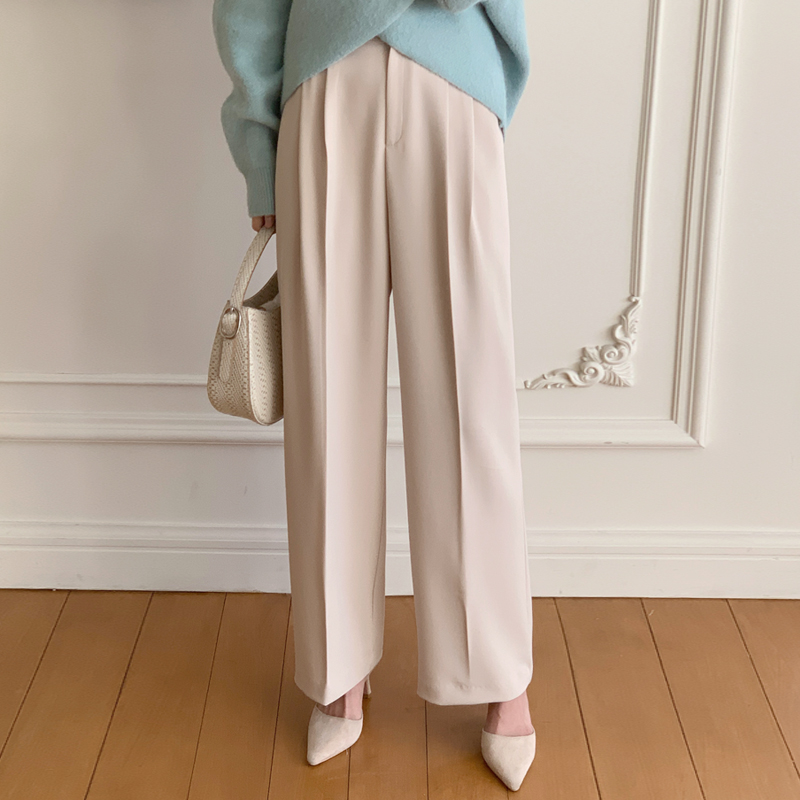 슈렌 비죠 핀턱 와이드 슬랙스 pants 벚꽃룩