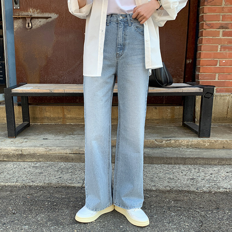 Day Jeans No.8 프리미엄 워싱 와이드 데님 진 pants