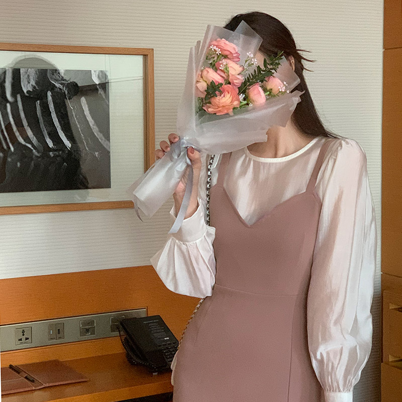 린다 세미 시스루 퍼프 블라우스 blouse 벚꽃룩