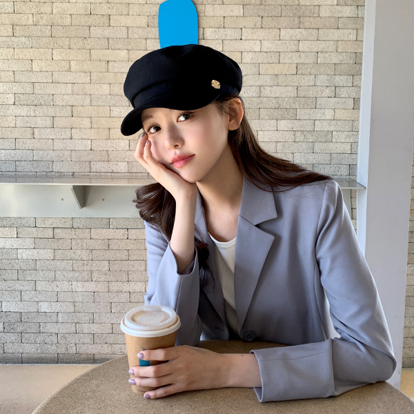 무드 골드버튼 마도로스캡 hat
