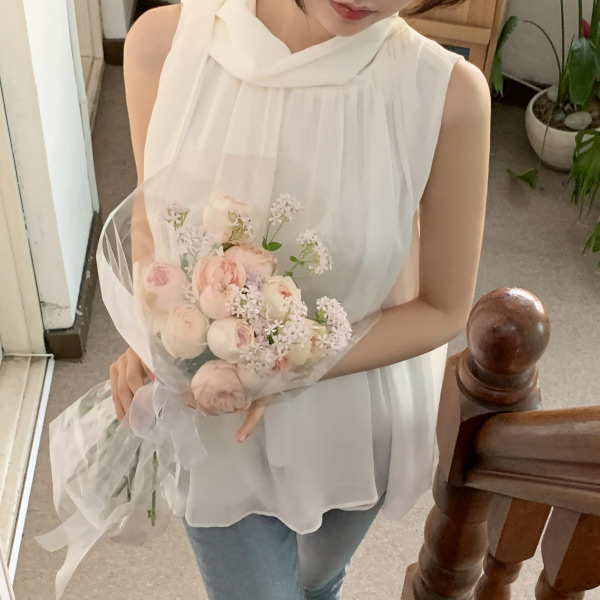 센느 요루 타이 블라우스 blouse