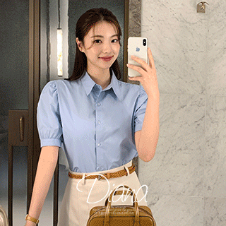 [1000장 돌파✨] (MADE)다이애나 퍼프 카라 반팔 블라우스 셔츠