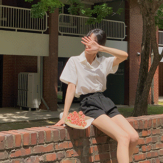 데니 코튼 핀턱 3부 팬츠 ps4546