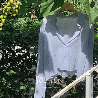 [주문폭주] (여름셔츠) 솔튼 썸머 시스루 요루 크롭 셔츠