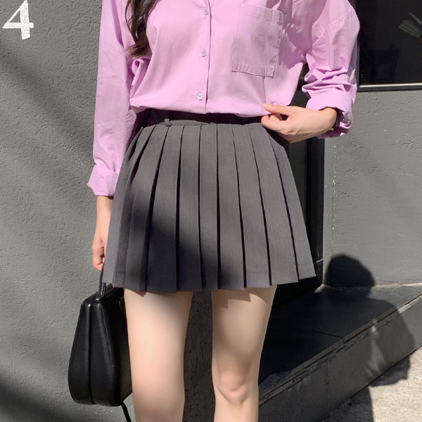 (뒷밴딩) 델로아 A라인 플리츠 미니 스커트