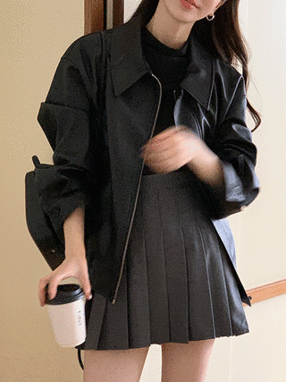 フェイクレザーブルゾン jp633