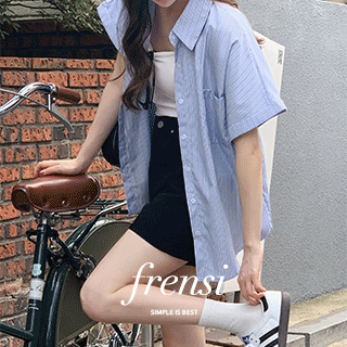(탑셀러♥) 프렌시 포켓 스트라이프 셔츠