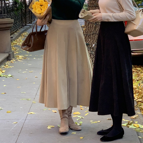 (MADE/허리밴딩) 리츠 플리츠 롱 스커트