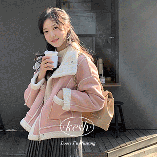 (기획특가♥) 케즈 하이넥 루즈핏 무스탕 겨울 자켓