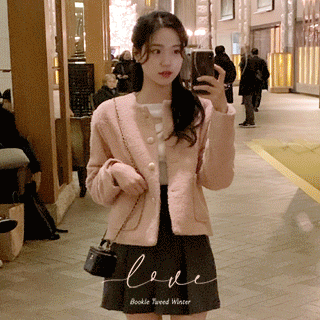[울30%] 레이닌 부클 트위드 겨울 자켓