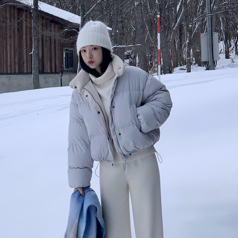 (빵빵웰론♥/포근⛄) 토니 배색 하이넥 숏 패딩 점퍼