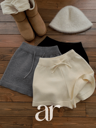 [울함유] (레그워머와 찰떡♥) 에티 울 니트 밴딩 하프 팬츠